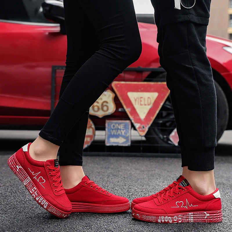 

Fashion Women Vulcanized Shoes Sneakers Ladies Lace-up Casual Shoes Breathable Canvas Lover Shoes Graffiti Flat
