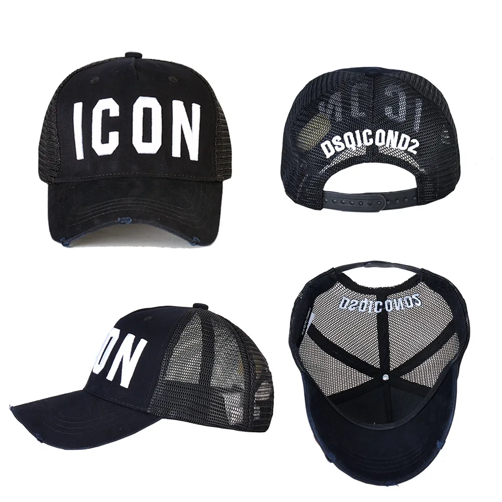 

DSQICOND2 DSQ Mesh Summer Baseball Cap for Men Women Embroidery ICON Letters Dad Hat Hip Hop Trucker Cap Hombre Gorras Casquette