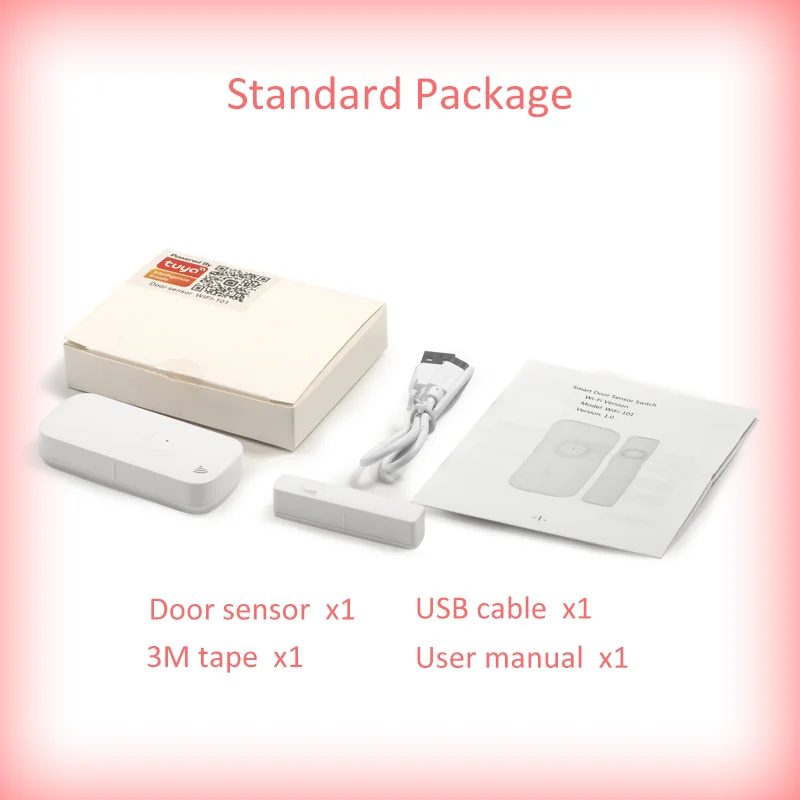 

Simple Wireless Battery Tuya Smart Home Garage Automatic WiFi Door and Window Open Security Burglar Alarm Sensor with Alexa