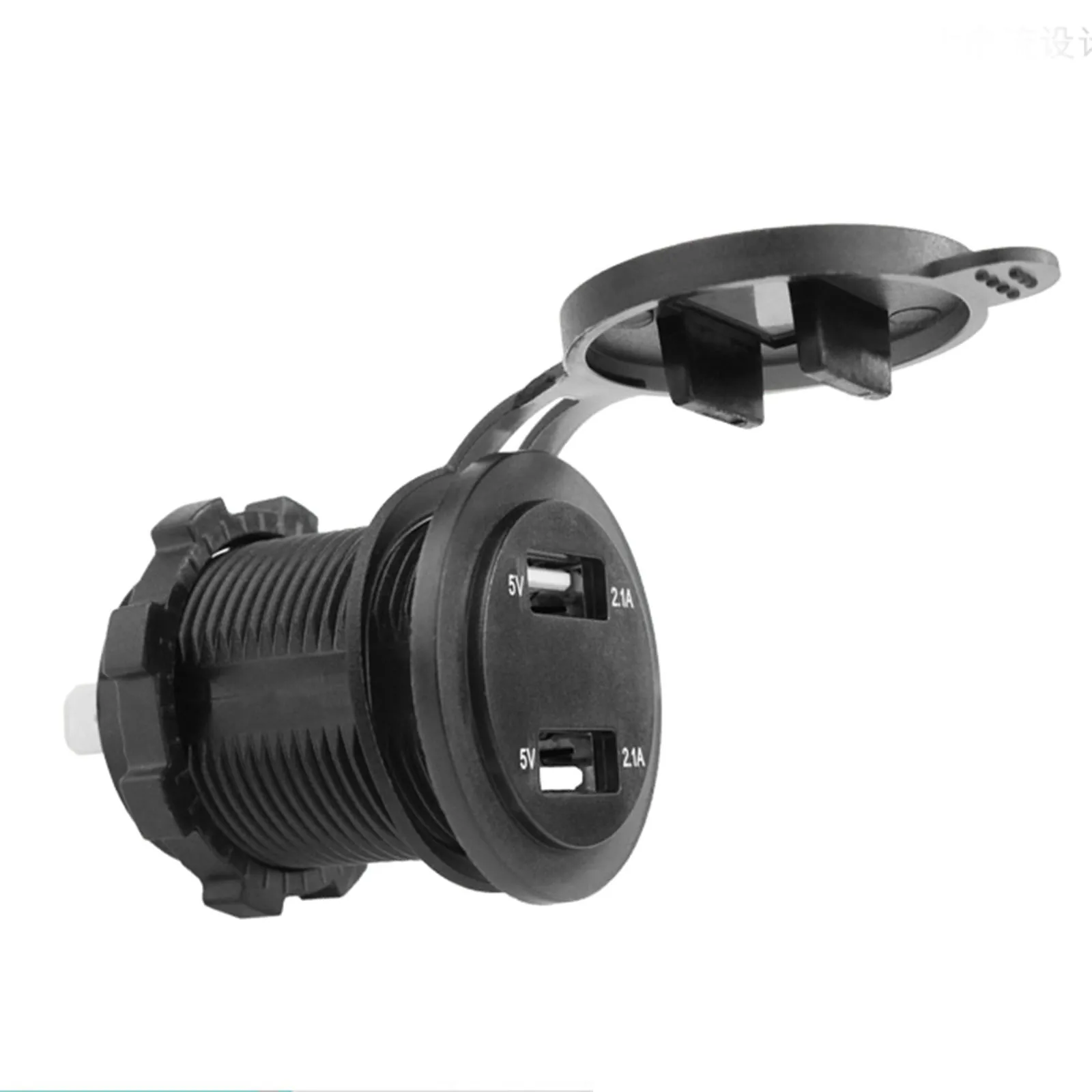 

SOONHUA Car Charger Dual USB Port Car Cigarette Lighter Socket Plug LED Voltmeter Waterproof Car Chargers For 12-24V Cars New