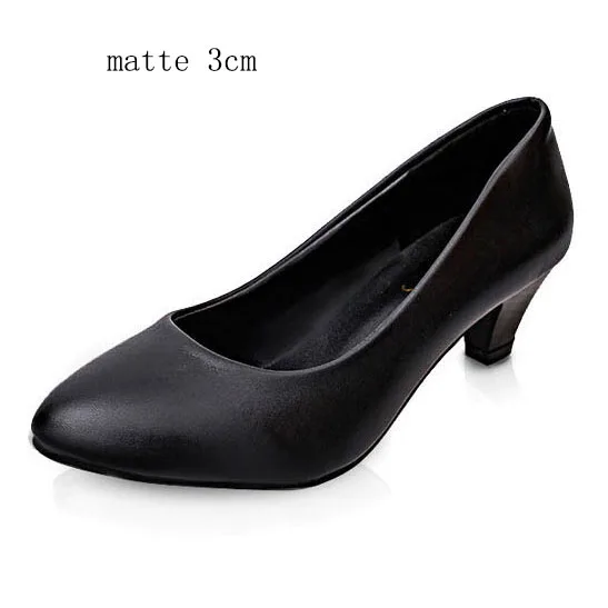 Matte black 3cm CEVABLUE/женские туфли-лодочки на каблуке «рюмочка» Осенняя женская обувь с круглым носком тонкие туфли больших размеров обувь для мам LSS-ym - Цвет: Matte black 3cm