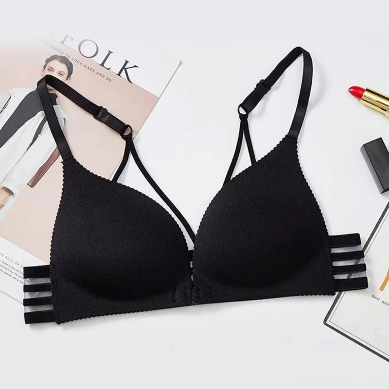 

Women Front Closure Bras Adjust Push Up Underwear Criss-Cross Beauty Back Padded Bralette Smooth Lingerie Bras