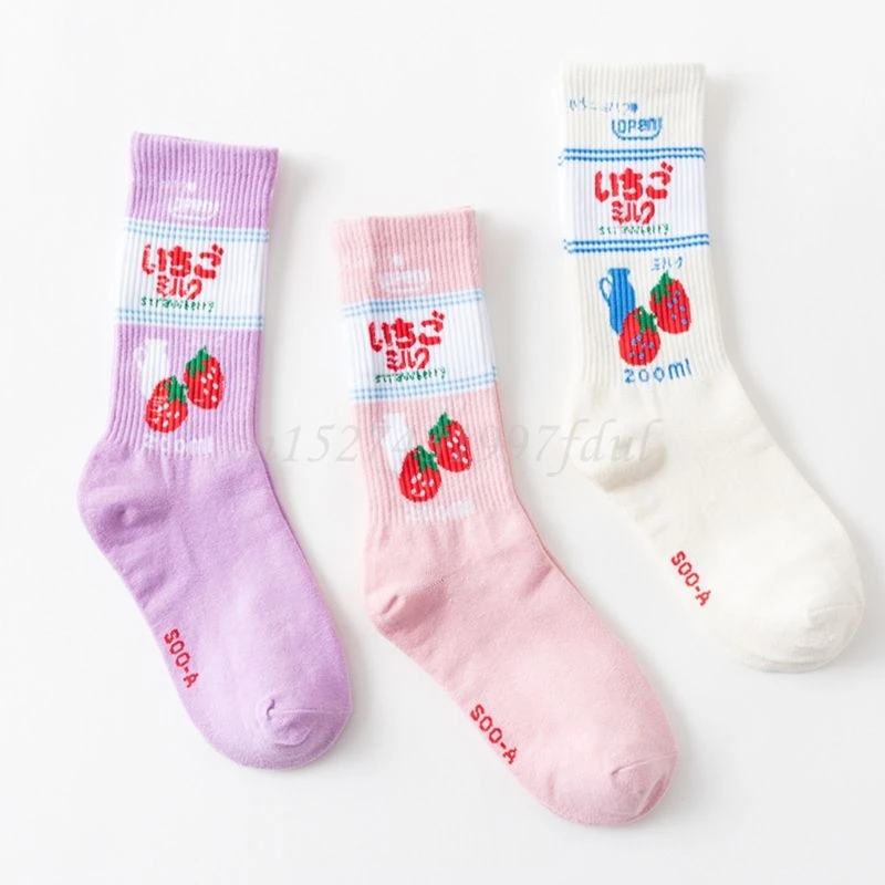 Новые японские милые женские носки Kawaii Забавные длинные конфетных цветов с