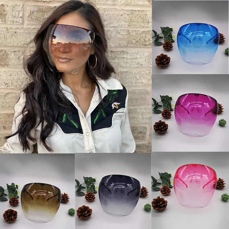 

Unisex Colorful Eye Shield Visor Wrap Shield Large Mirror Sun Glasses Half Face Shield Guard Protector Face Mask Anti-spray Mask