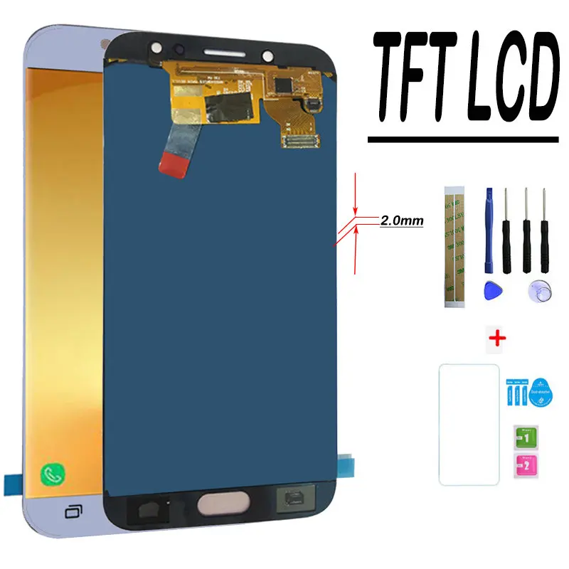 Для samsung Galaxy J7 Pro J730 J730F экран ЖК-дисплей+ сенсорный экран регулировка яркости Pancel SM-J730F/G/GM/FM/DS - Цвет: Blue