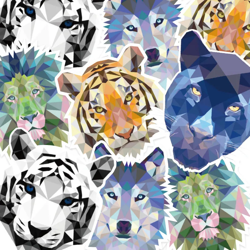 5 шт./компл. классные мультяшные наклейки с животными тигр лев волк фотоукрашение