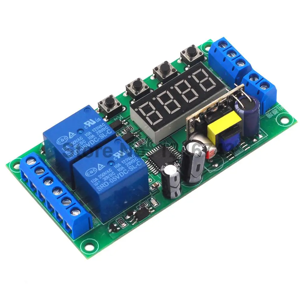 2-канальный релейный модуль задержки импульсный триггер цикл отключения таймер