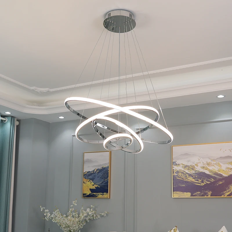 Современные хромированные позолоченные светодиодные подвесные светильники для