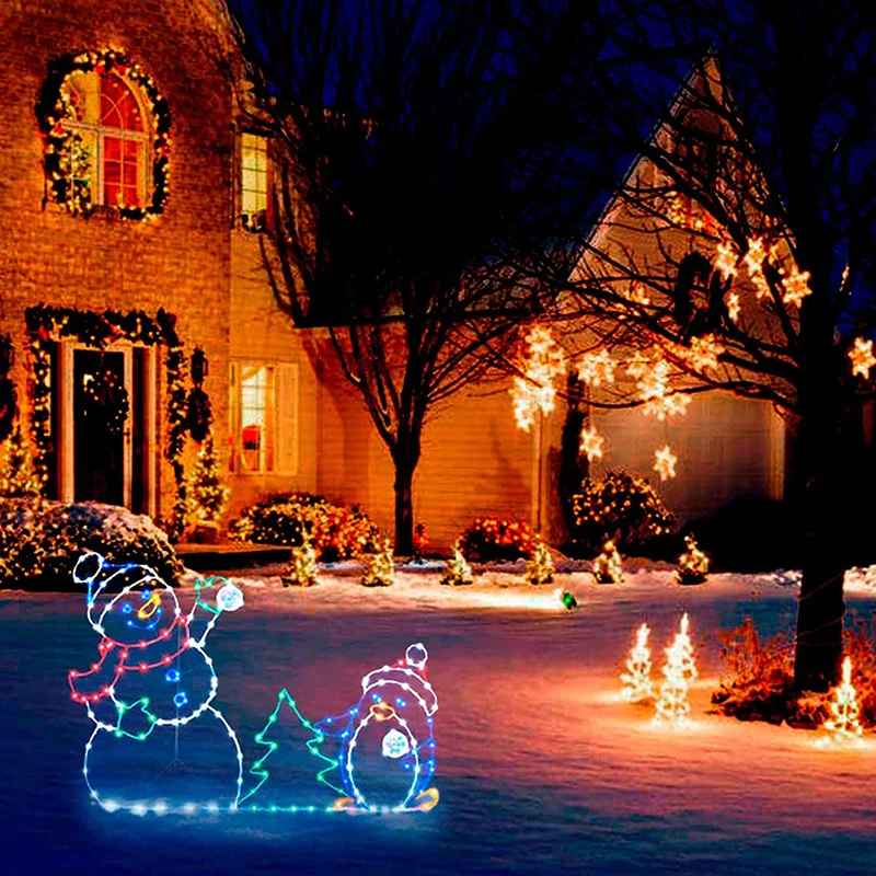 Adorno de bola de nieve para Navidad, se&ntilde;al decorativa brillante para fiesta, hogar y jard&iacute;n-3