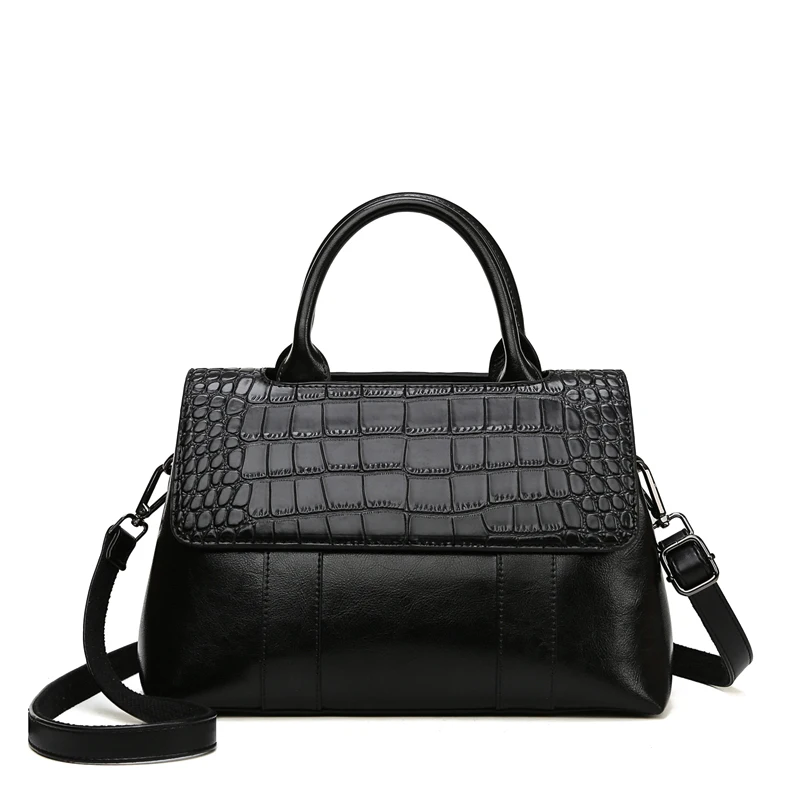 

Genuine Leather Fashion Women's Bags 2020 New Trend One-shoulder Portable Large Capacity Messenger Bag Casual Simple Boston Bag