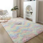 Новый цветной коврик ворсистый ковер для гостиной прикроватные коврики Радужный цвет мягкий пушистый плюшевый ковер для спальни домашний декор