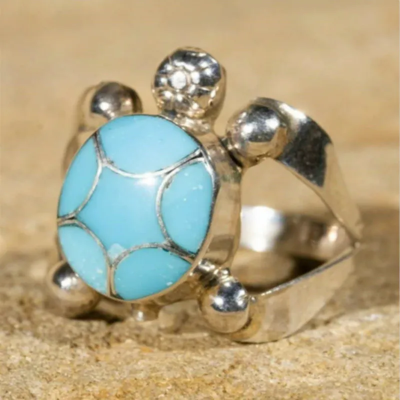 Кольцо женское винтажное в богемном стиле милая 3d-черепаха свадебное Ювелирное