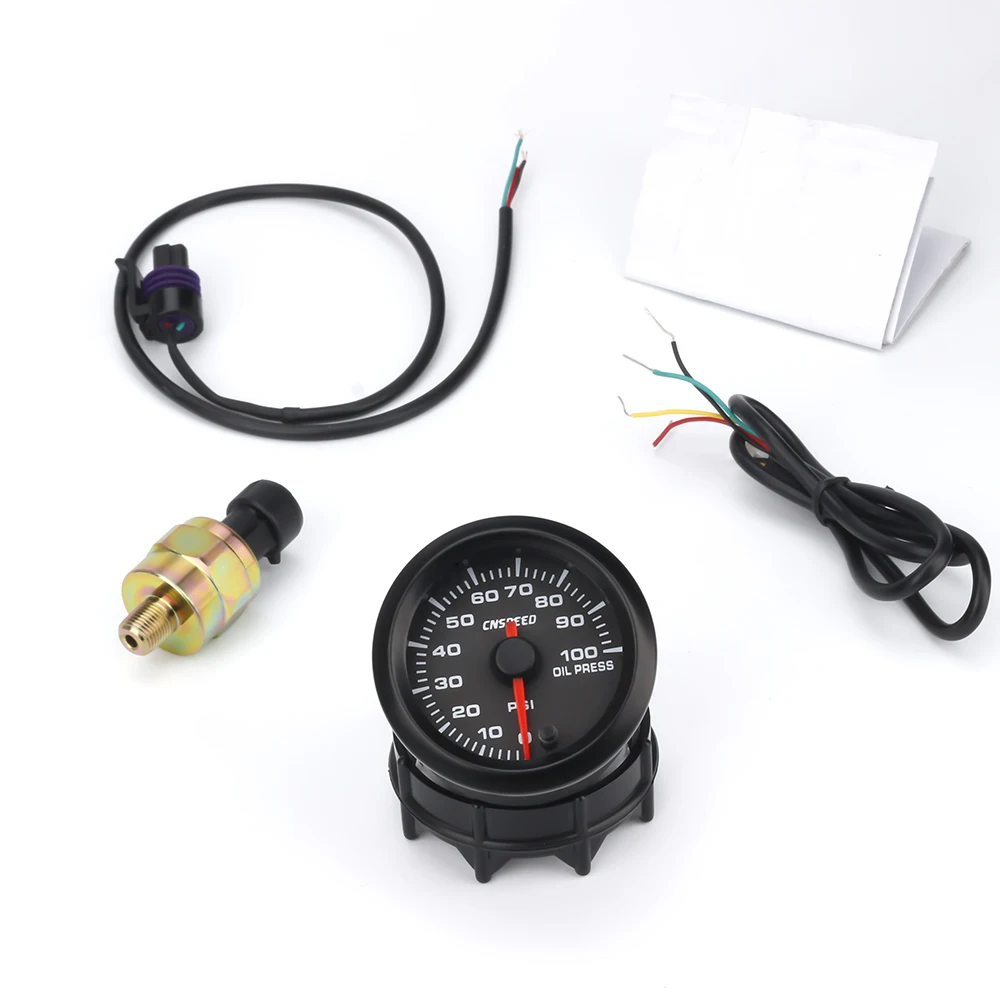 CNSPEED 2 ''52 мм автоматический датчик давления масла 0-100Psi 7 Cplors светодиодный светильник с датчиком давления масла