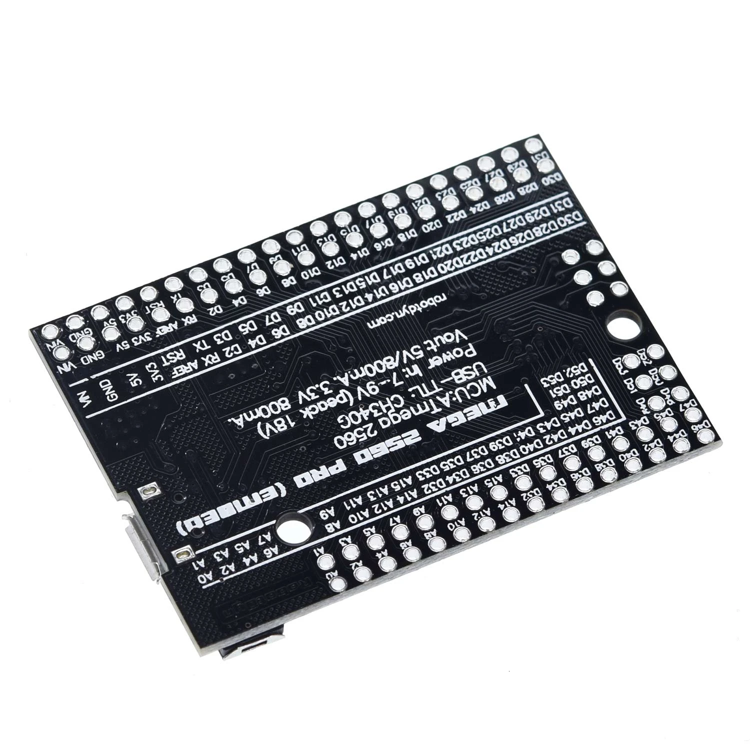 TZT Mega 2560 PRO MINI 5V(встраивание) CH340G ATmega2560-16AU с наконечниками, совместимыми с arduino Mega 2560