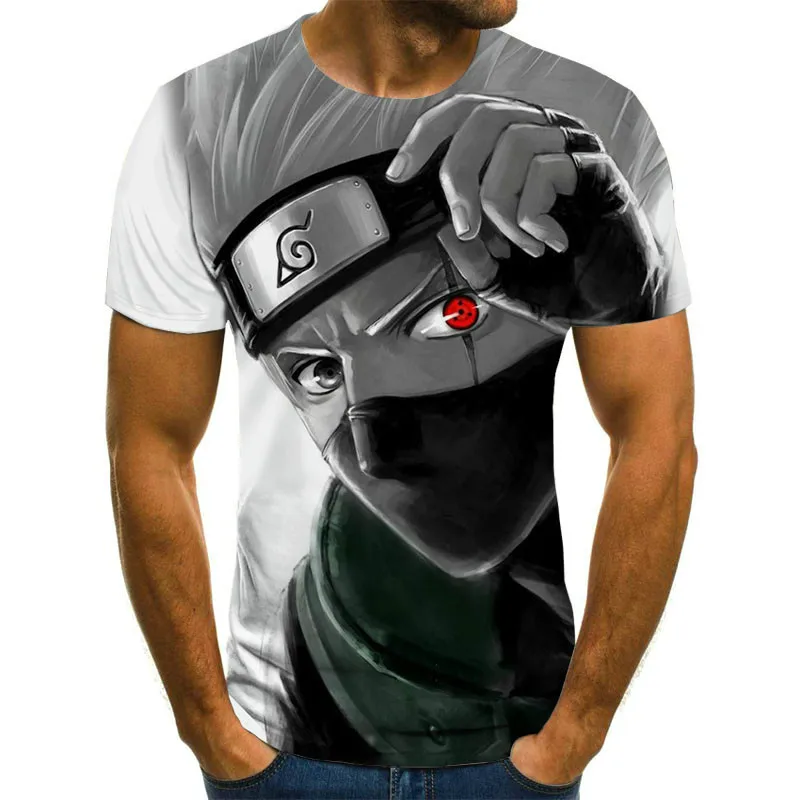

2021 new casual T-shirt men's latest fashion summer 3D printing loose short-sleeved T-shirt anime character trendy