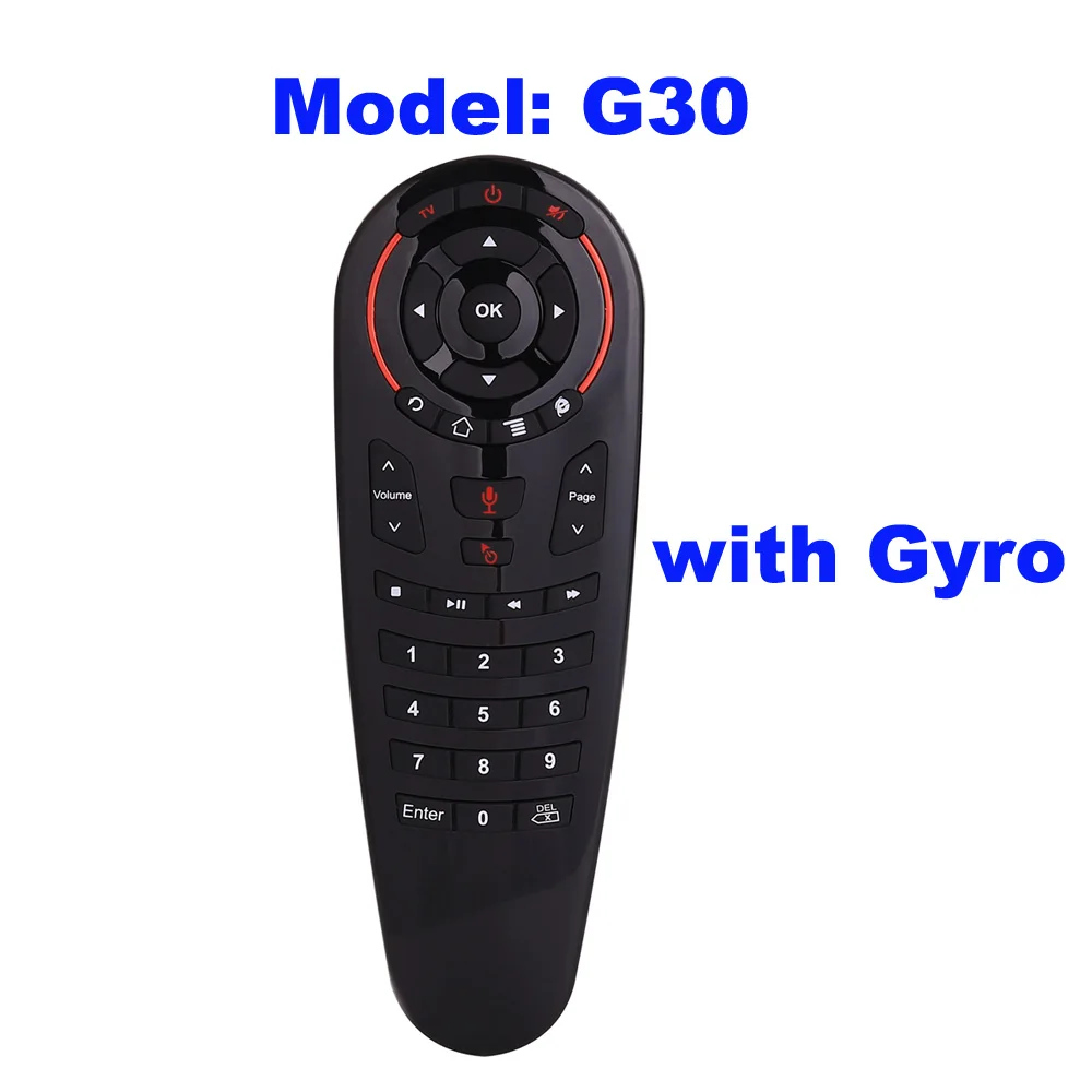 G30 with Gyro G30 голосовой пульт дистанционного управления воздушная мышь G10 Беспроводная мини Kyeboard с ИК-обучением для Android tv Box PC H96 max HK1 max KM3 X2 pro - Цвет: G30 with Gyro