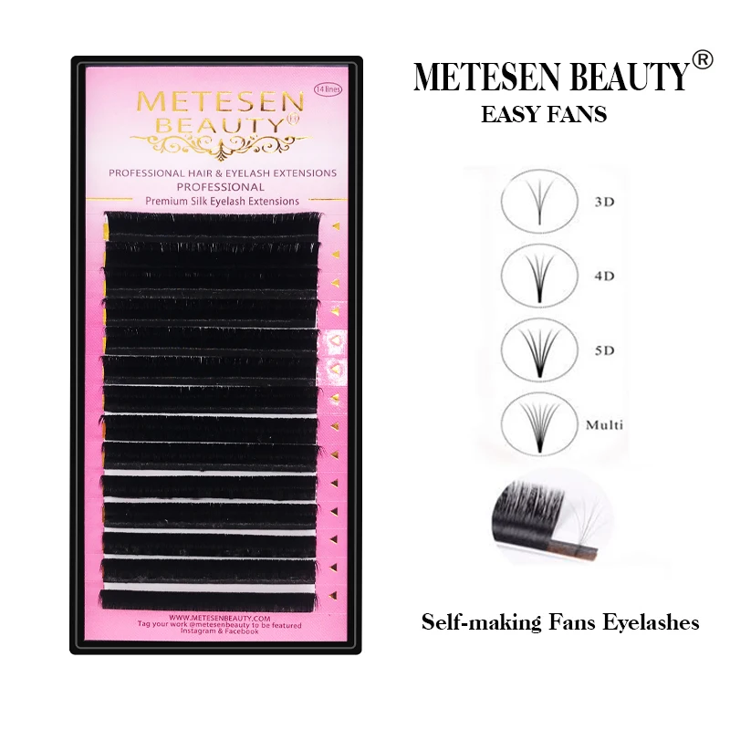 METESEN BEAUTY легкие цветущие ресницы Объемные ресницы материал искусственные накладные ресницы из норки легко сделать 2d 3d 4d 5d 6d