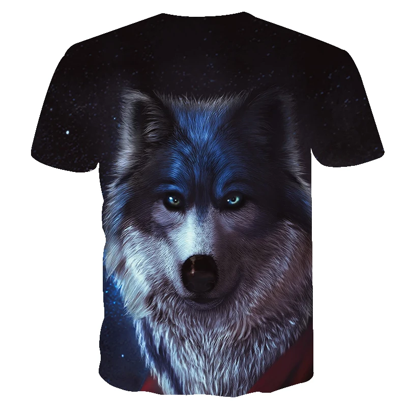 Летняя футболка с принтом серии волк 3DT рубашка мужская и женская летняя Модная