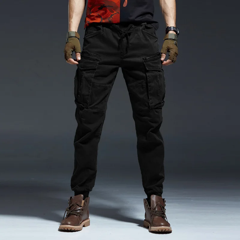 

new European and American style young Men's overalls men's autumn students handsome pure cotton fashion nine point casual