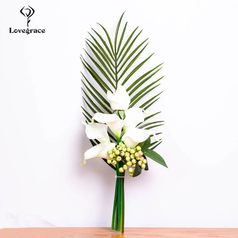 Lovegrace Свадебный букет невесты из искусственного шелка роза цветок лилии