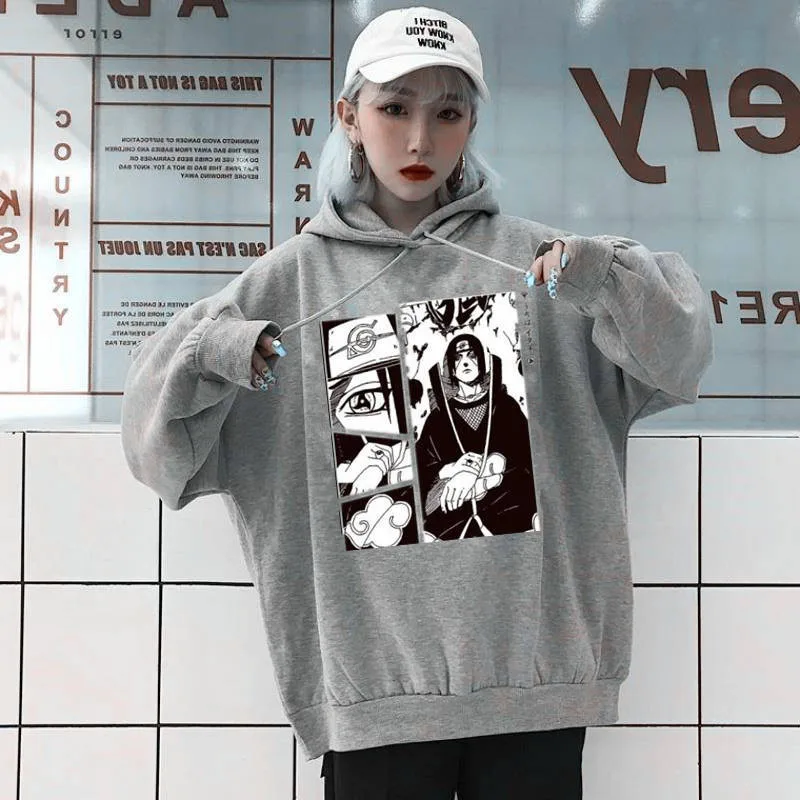 Осень пара Аниме толстовки свободного покроя с капюшоном для мужчин и женщин