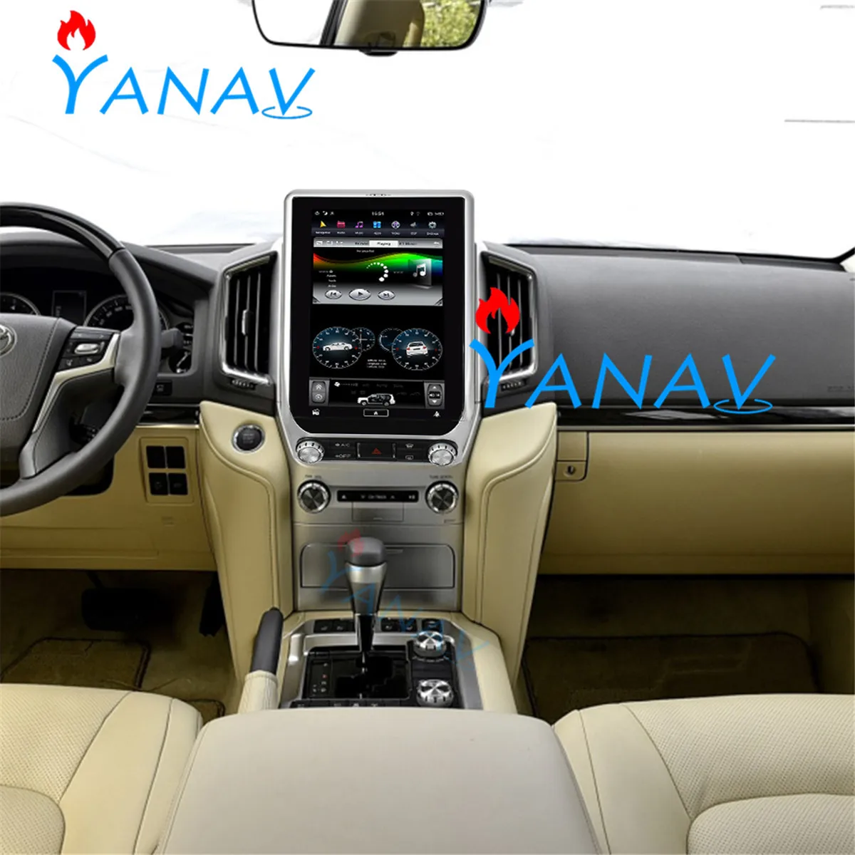 

13.6 inch vertical screen Android Car GPS Navigation For-TOYOTA land cruiser LC200 2018+ car Stereo Multimedia DVD Player