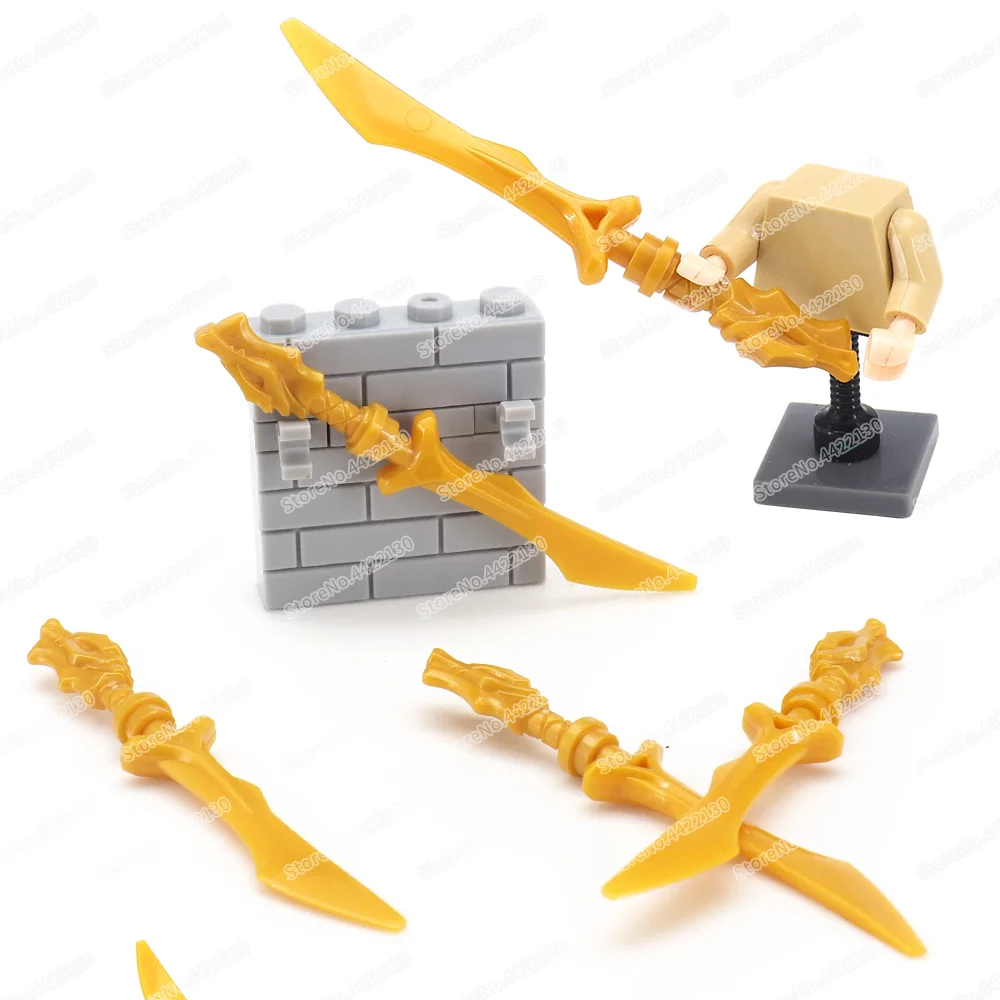 Фигурки оружия золотой шэньлун меч конструктор Moc Warrior Master Длинные фигурки модель