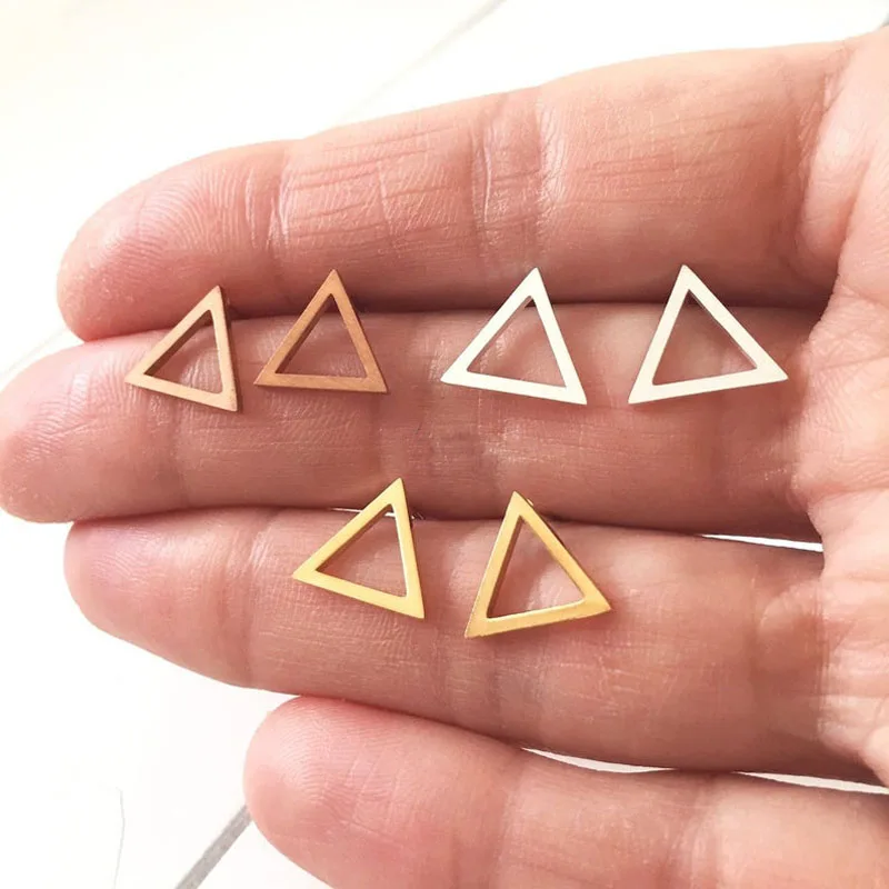Изящные миниатюрные треугольные серьги модные ювелирные изделия аксессуары из