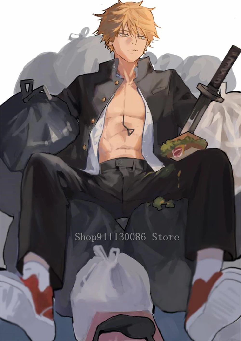 Алмазная живопись 5d сделай сам человек с Бензопилой мультяшный плакат Power Makima