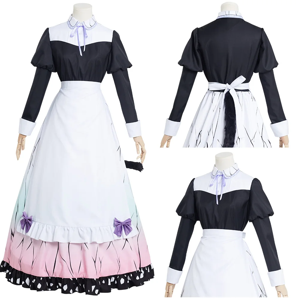 

Anime Demon Slayer Kochou Shinobu Cosplay Costume Maid Dress Kimono Outfits Halloween Carnival Suit Re-creation Design