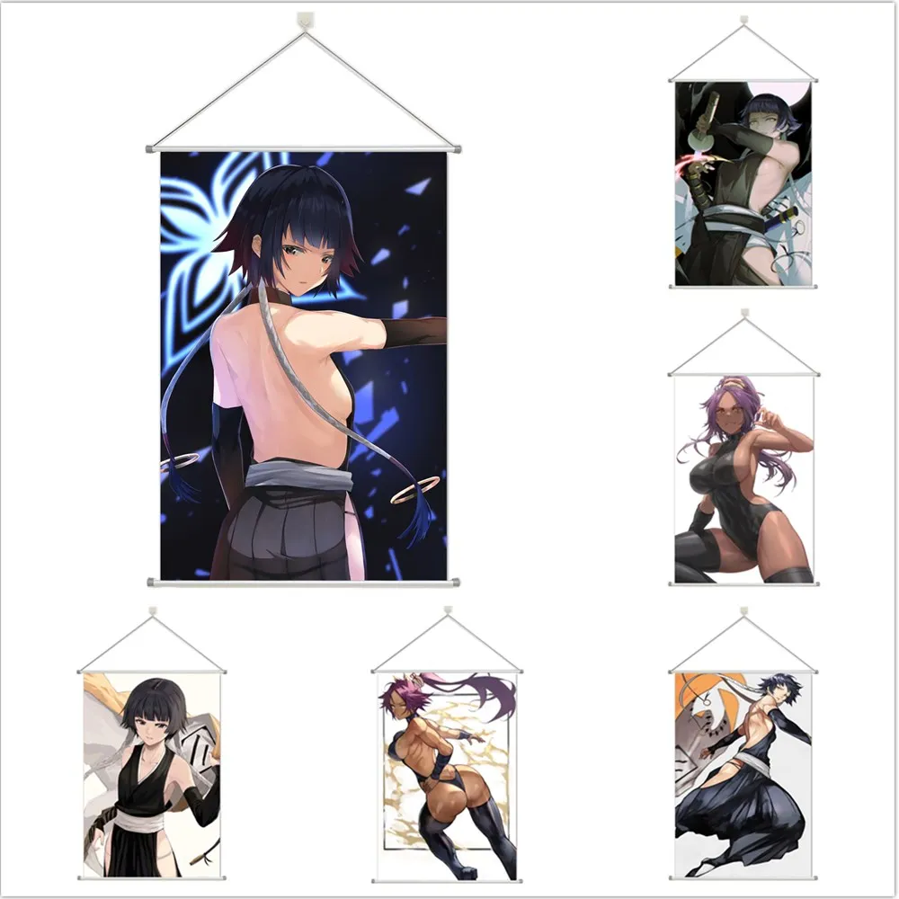 

BLEACH Shihouin Yoruichi Suì-Feng Alloy Scroll Cartoon Comic Scroll Hanging Wall Decor