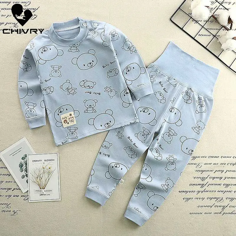 Пижамный комплект для новорожденных мальчиков и девочек Милая Повседневная