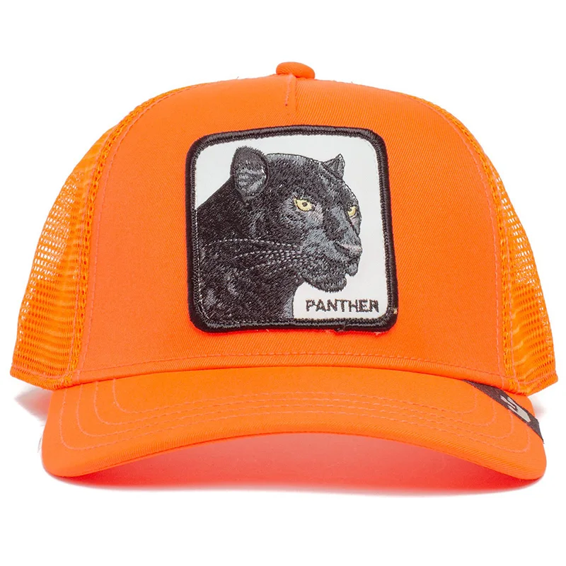 Оранжевая сетчатая Кепка с изображением Пантеры брендовая летняя бейсболка