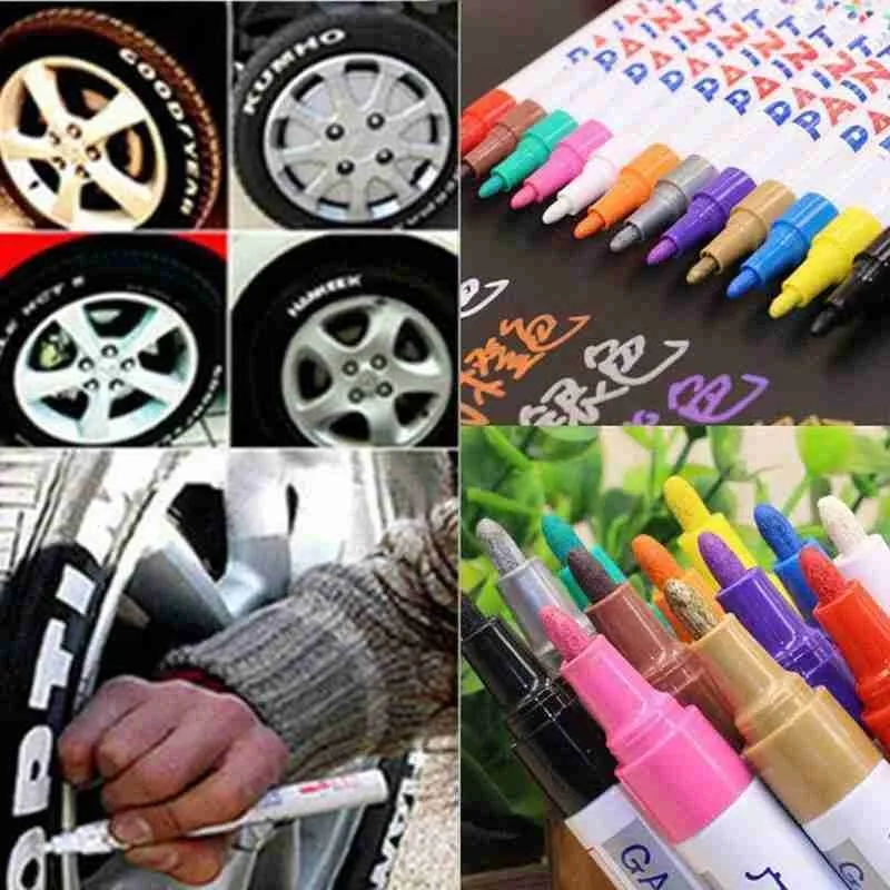 

Permanent Paint Pen Tire Metal Outdoor Marking Ink Tyre Waterproof Rubber Creative Motorcycle Marker Car Universal Tread Y3T3