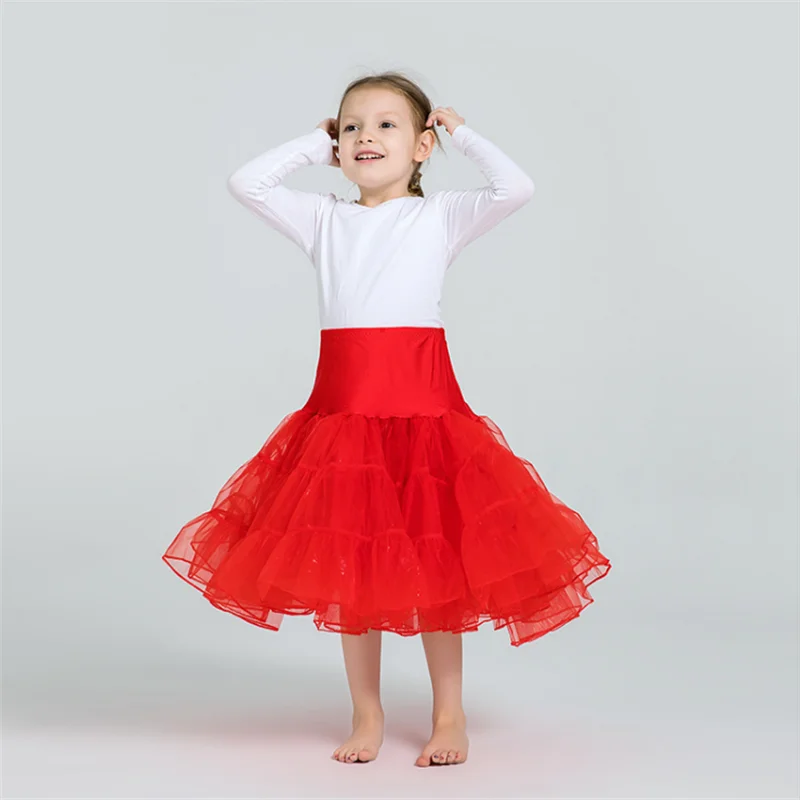 Hot sale children small 3 layer tulle skirt soft girl tutu skirt fluffy crystal yarn cute princess party pleated skirt petticoat - Color: as picture