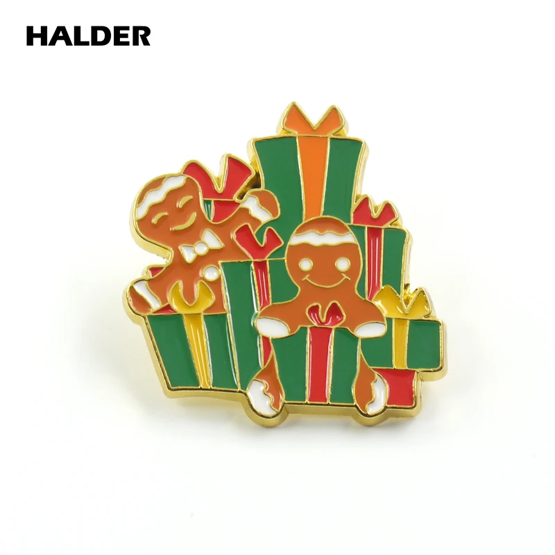 BR0022 HALDER Счастливого Рождества где Санта Клаус носки металлическая брошь из