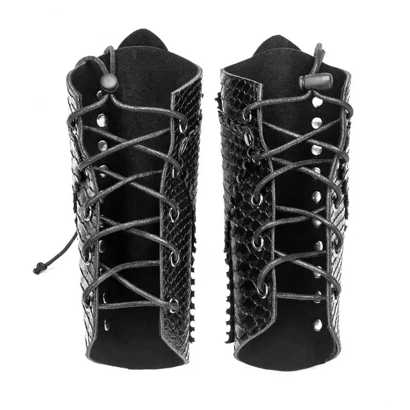 

Steampunk Clothes Halloween Snake Bracelet Arm Set Bandage Rivet Wrist Bands Men and Women Punk Cosplay Accessory 1 Pair Gloves