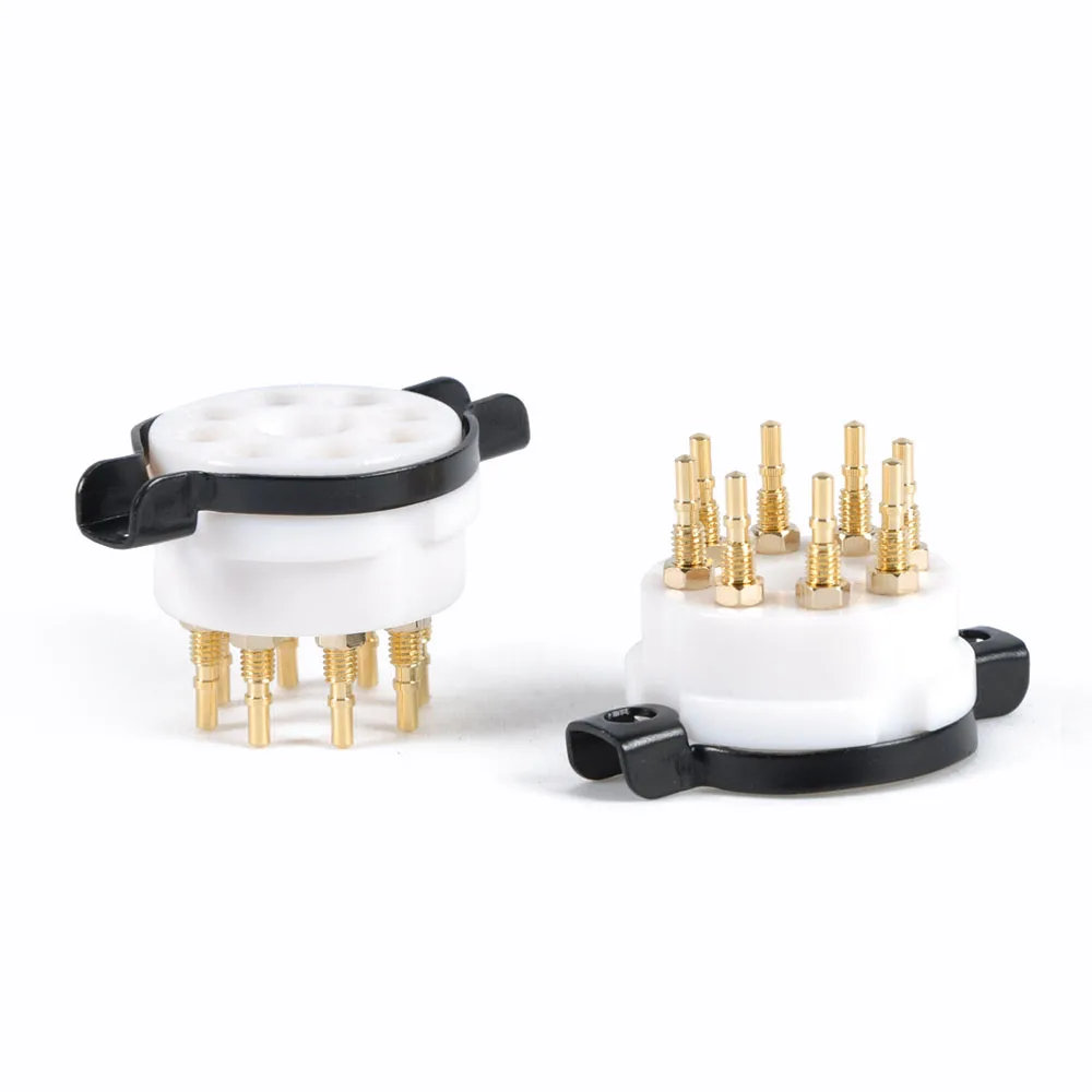 

High End Ceramic 8pin Octal Vacuum Tube Socket Base Gold Brass Pins For EL34 KT88 6550 6V6 274B 6L6 Universal 8-pin tube