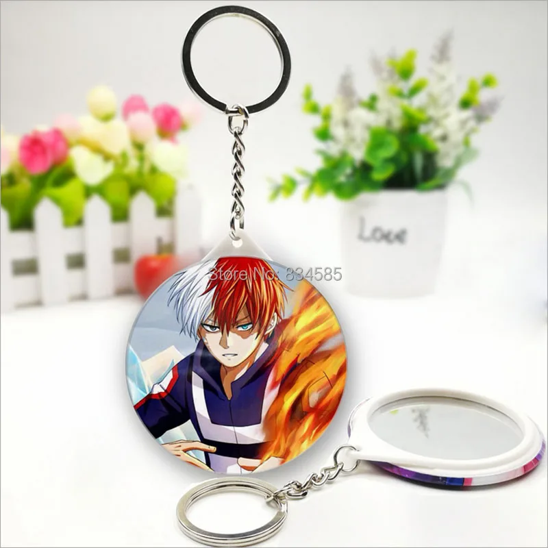 Аниме Мой герой Академия брелок Todoroki Shoto с зеркалом для макияжа рюкзака/сумки