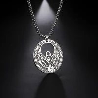 egyptian pyramid pharaoh isis amulet pendant necklaces for women men stainless steel jewelry vintage talisman african gift