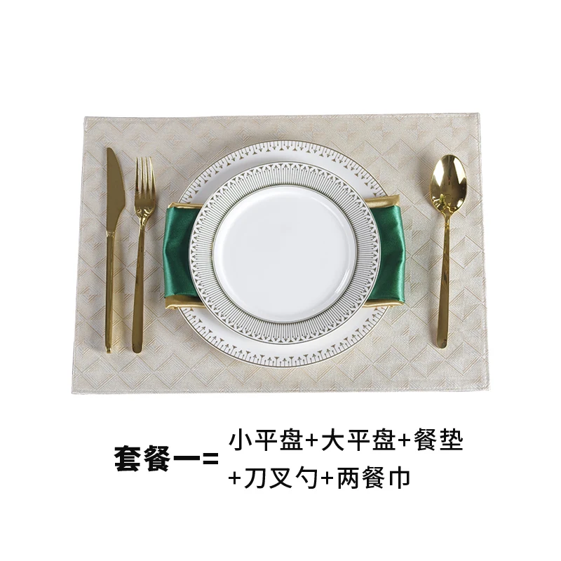 

Round Ceramic Dishes And Plate Dessert Steak Set Kitchen Dinner Europe Plate Sets Vajilla Completa De Platos Tableware BD50SE