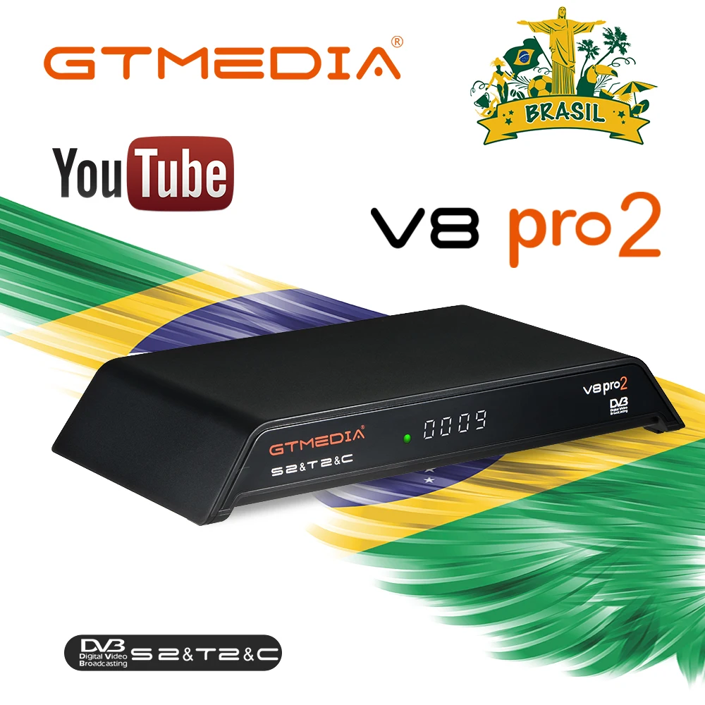 GTmedia V8 Pro 2 приемное устройство DVB-S2 DVB-C DVB-T2 Встроенный Wi-Fi, H.265 Поддержка IPTV PowerVu DRE и Biss key спутниковый ТВ приемник 1080P
