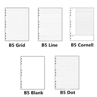 b5 9 holes loose leaf notebook draft paper diary sketchbook journal grid line dot planner painting inner page office stationery