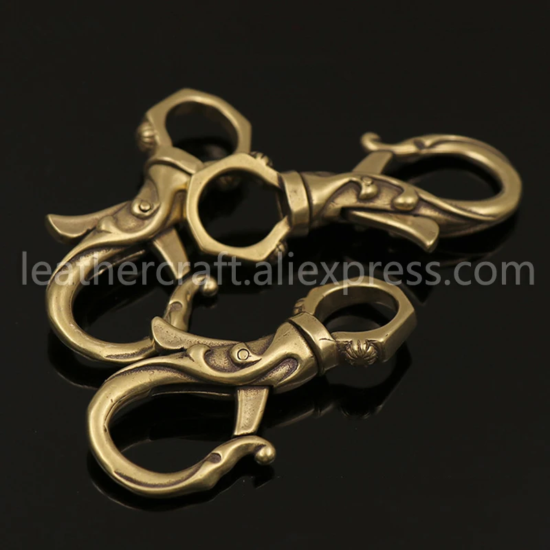 2pcs Solid Brass Flower Swivel Trigger Snap Hook Spring Gate Clasps Clips Leather Belt Pet Leash Bag Strap Webbing Keychain | Дом и сад