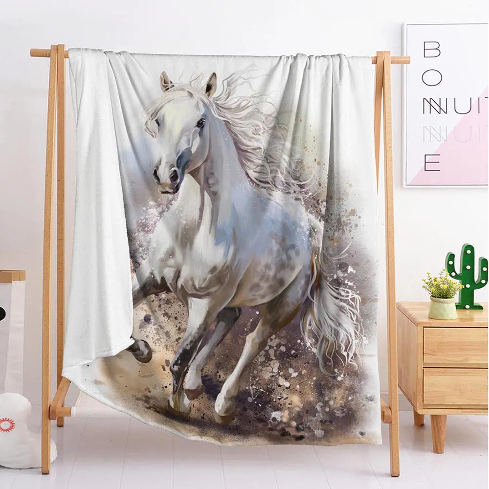 Economici UN Cavallo In Corsa Animale Custom Coperte Di Grandi Dimensioni E Di Piccole Dimensioni Rimessa Laterale Coperta Arazzo Sacco A Pelo Coperta Di Flanella Coperta Di Biancheria Da Letto