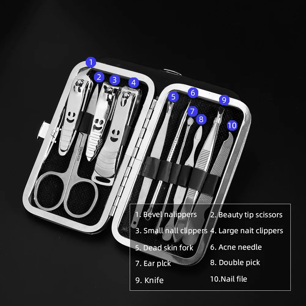 Набор для маникюра и педикюра 10 шт. с футляром|case a|case casecase kit |