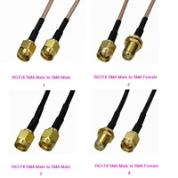 1pcs rg174 rg316 sma to sma male plug female jack crimp wire terminal rf coaxial connector pigtail jumper cable 4inch5m