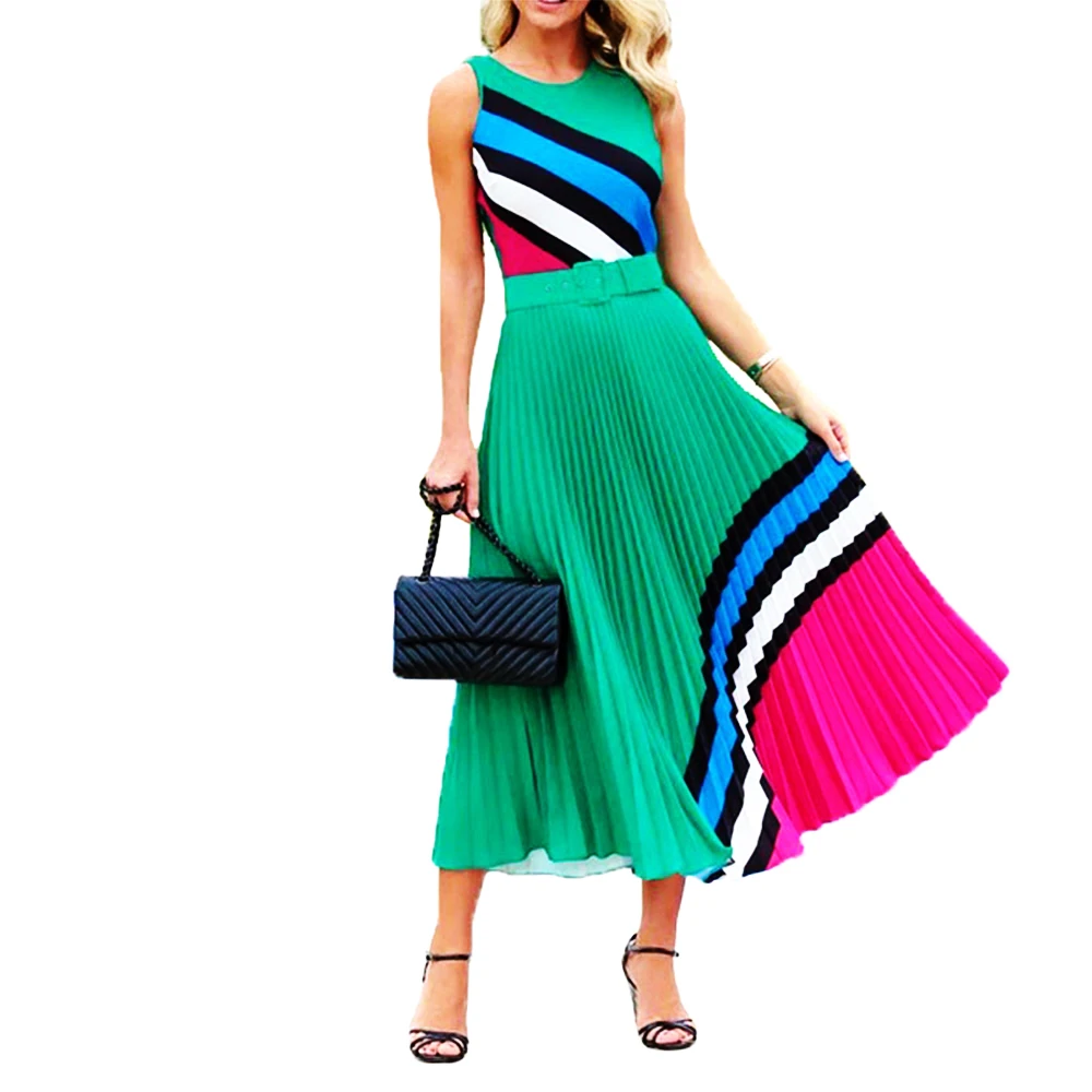 

Женское платье без рукавов, с геометрическим принтом