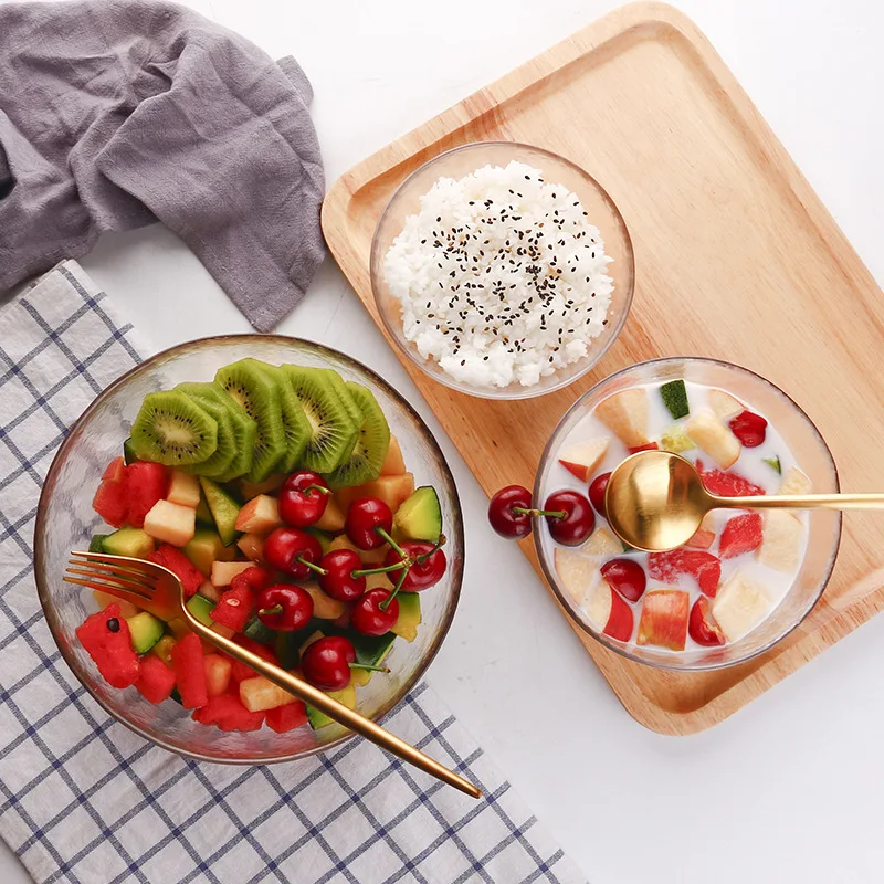 6 дюймов Прозрачный большой холодный стеклянный Салат чаша лапши быстрого