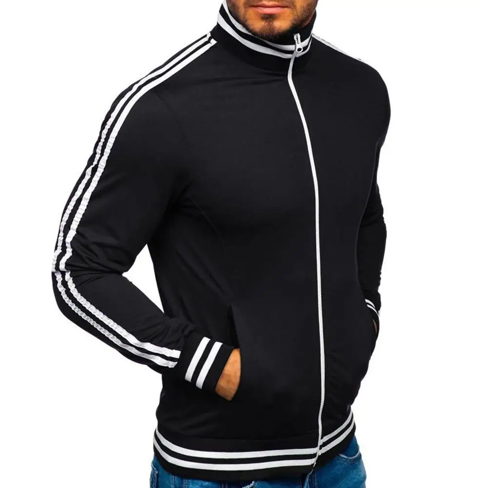 Модная мужская осенне-зимняя приталенная куртка на молнии спортивная одежда